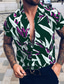 tanie męskie koszule casual-Męskie Koszula Koszula hawajska Zapinana na guziki koszula Letnia koszula Codzienna koszula Czarny Granatowy Ciemnozielony Krótki rękaw Graficzny Wieczorne Urlop Wyjściowe Odzież Tropikalny Hawajskie