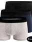 billige Herreundertøj-Herre 3 pakke Boxer trusser Undertøj Underbukser Boxershorts Bomuld Åndbart Vanlig Sort Multifarvet