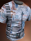 abordables Tee shirts 3D pour homme-Homme T shirt Tee Tee Graphic Instrument de musique Col Ras du Cou Vêtement Tenue 3D effet Extérieur Casual Manche Courte Imprimer Rétro Vintage Mode Design