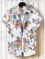 Недорогие Гавайские рубашки-Муж. Рубашка Гавайская рубашка Графика Цветочный принт Воротничок Светло-желтый Светло-розовый Черный Белый Светло-синий С принтом на открытом воздухе Для улицы С короткими рукавами 3D