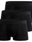 זול הלבשה תחתונה לגברים-בגדי ריקוד גברים 3 חבילות מכנסוני בוקסר תחתונים תחתוני בוקסר כותנה נושם אחיד שחור צבעוני