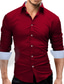 billiga Formella skjortor-Herr Skjorta Solid färg Plusstorlekar Krage Spread-krage Dagligen Arbete Långärmad Blast Affär Ledigt Vin Vit Svart