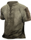tanie T-shirty 3D męskie-Męskie Podkoszulek Koszulki Graficzny Kolorowy blok Kołnierz Odzież Druk 3D Codzienny Sport Krótki rękaw Wiązanie Nadruk Zabytkowe Moda Designerskie