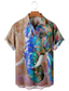 voordelige Overhemden met print voor heren-Voor heren Overhemd dier Olifant Grafische prints Strijkijzer blauw Groen Khaki 3D-afdrukken Buiten Straat Korte Mouw Button-omlaag Afdrukken Kleding Tropisch Modieus Hawaii Ontwerper