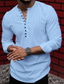 Χαμηλού Κόστους ανδρικά πουκάμισα casual-Ανδρικά Πουκάμισο Πουκάμισο με κουμπιά Casual πουκάμισο Μαύρο Λευκό Ανθισμένο Ροζ Βαθυγάλαζο Μπλε Μακρυμάνικο Σκέτο Στρογγυλή Ψηλή Λαιμόκοψη Δρόμος Διακοπές Κουμπί-Κάτω Ρούχα