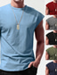 abordables T-shirts décontractés pour hommes-Homme T shirt Tee T-shirt Plein Col Ras du Cou Plein Air Vacances Sangles Vêtement Tenue Mode Design basique
