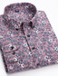 cheap Men&#039;s Casual Shirts-Men&#039;s Shirt Cotton Floral Graphic Prints Black-White Sea Blue Light Green Dusty Rose Navy Blue Casual Daily Long Sleeve collared shirts Clothing Apparel Cotton Designer