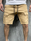 cheap Cargo Shorts-Men&#039;s Cargo Trousers Cargo Shorts Drawstring Elastic Waist 6 Pocket Plain Comfort Wearable Casual Daily Holiday 100% Cotton Sports Fashion Black Yellow