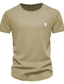 billige Casual T-shirts til mænd-Herre Henley-skjorte Tee Top Vanlig Henley Gade Ferierejse Kort Ærme Knap Tøj Mode Designer Basale