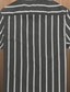 billiga fritidsskjortor för män-Herr Skjorta Knapp upp skjorta Sommarskjorta Casual skjorta Svart Rubinrött Blå Grön Kort ärm Randig Kavajslag Gata Semester Mönster Kläder Mode Fritid