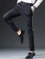 お買い得  スリム-男性用 スーツ ズボン スーツパンツ ポケット 平織り 履き心地よい 高通気性 アウトドア 日常 お出かけ カジュアル フォーマル ブラック ダークブルー