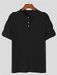 preiswerte Lässige T-Shirts für Herren-Herren Henley Shirt T-Shirt Glatt Grubenstreifen Henley Strasse Urlaub Kurze Ärmel Taste Bekleidung Modisch Designer Basic