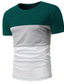 tanie Męskie koszulki casual-Męskie Podkoszulek Kolorowy blok Wycięcie pod szyją Urlop Wyjściowe Krótkie rękawy Odzież Moda Podstawowy Codzienny