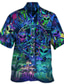 cheap Hawaiian Shirts-Men&#039;s Shirt Summer Hawaiian Shirt Graphic Prints Mushroom Alien Turndown Red Blue Purple Casual Hawaiian Short Sleeve Button-Down Print Clothing Apparel Tropical Fashion Hawaiian Soft