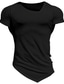billige Casual T-shirts til mænd-Herre T-shirt Tee Top Vanlig V-hals Gade Ferierejse Kort Ærme Tøj Mode Designer Basale