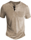 tanie męskie koszule henley-Męskie Koszula Henley Koszulka Równina Henley Ulica Urlop Krótki rękaw Guzik Kieszeń Odzież Moda Designerskie Podstawowy