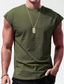 Χαμηλού Κόστους Ανδρικά μπλουζάκια casual-Ανδρικά Μπλουζάκι Μπλουζάκι μπλουζάκι Σκέτο Στρογγυλή Ψηλή Λαιμόκοψη Δρόμος Διακοπές Ιμάντες Ρούχα Μοντέρνα Υψηλής Ποιότητας Βασικό