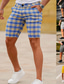 billige chinoshorts til mænd-Herre Shorts Chino shorts Lomme Ternet Stribe Komfort Åndbart Forretning Daglig Mode Afslappet Sort Gul