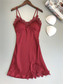 billige Sexy undertøy-kvinners valentine leopard nattkjole sexy undertøy chemises negligees kjole ren farge elskere varm komfort hjemme seng pustende stropper ermeløse ryggløse sommer vår hjem antrekk date natt antrekk