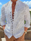 tanie Koszule hawajskie-Męskie Koszula Wzory graficzne Liście Kołnierz stawiany Rumiany róż Niebieski Fioletowy Zielony Na zewnątrz Ulica Długi rękaw Nadruk Odzież Moda Designerskie Codzienny Wygodny