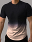 abordables Camisetas casuales de hombre-Hombre Camiseta Degradado Cuello redondo Vacaciones Noche Mangas cortas Ropa Moda Básico Casual