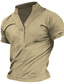Χαμηλού Κόστους Ανδρικά μπλουζάκια casual-Ανδρικά Μπλουζάκι Πουκάμισο Henley Μπλουζάκι μπλουζάκι Σκέτο Χένλι Δρόμος Διακοπές Κοντομάνικο Ρούχα Μοντέρνα Υψηλής Ποιότητας Βασικό