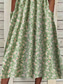 ieftine rochie florală-Rochie Midi Femei Floral Ditsy Ruched cu Buzunar Mâneci Scurte Gât Crew Zile Zile De Vacanță Vară Primăvară