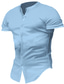 baratos camisas masculinas casuais-Homens Camisa Social camisa de botão camisa de verão Camisa casual Preto Branco Rosa Azul Marron Manga Curta Tecido Faixa Diário Férias Roupa Moda Designer Casual Confortável