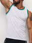 cheap Gym Tank Tops-Men&#039;s Tank Top Vest Top Undershirt Sleeveless Shirt Color Block Crewneck Sports &amp; Outdoor Vacation Sleeveless Mesh Clothing Apparel Fashion Daily Sport