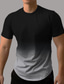 baratos Camisetas masculinas casuais-Homens Camiseta Gradiente Crewneck Férias Para Noite Manga Curta Roupa Moda Básico Casual