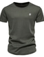baratos Camisetas masculinas casuais-Homens Camisa Henley T-shirt Tecido Henley Rua Férias Manga Curta Botão Roupa Moda Designer Básico
