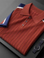 voordelige gebreide polotrui-Voor heren Golfshirt gebreide polo liiketoiminta Casual Revers Korte mouw Modieus Modern Kleurenblok nappi Zomer Zwart Wit Rood Golfshirt