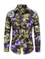 abordables Chemises imprimées pour hommes-Homme Chemise Graphic Col Classique Vert Véronèse bleu marine Violet Casual du quotidien manche longue Vêtement Tenue simple