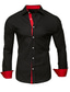 cheap Business Casual Shirts-Men&#039;s Dress Shirt Button Up Shirt Collared Shirt Black White Red Long Sleeve Plain Collar Summer Spring Wedding Valentine&#039;s Day Clothing Apparel Patchwork