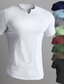 preiswerte Lässige T-Shirts für Herren-Herren T Shirt Glatt V Ausschnitt Strasse Urlaub Kurze Ärmel Bekleidung Designer Basic Moderne zeitgenössische