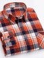 cheap Dress Shirts-Men&#039;s Dress Shirt Light Pink Dark Red Yellow Stripes and Plaid Turndown All Seasons Office &amp; Career Office Party Clothing Apparel