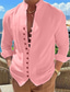 Χαμηλού Κόστους ανδρικά πουκάμισα casual-Ανδρικά Πουκάμισο Πουκάμισο με κουμπιά Casual πουκάμισο Μαύρο Λευκό Ανθισμένο Ροζ Θαλασσί Πορτοκαλί Μακρυμάνικο Σκέτο Γιακάς Καθημερινά Διακοπές Ρούχα Μοντέρνα Καθημερινό Άνετο
