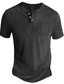 baratos camisas henley masculinas-Homens Camisa Henley T-shirt Tecido Henley Rua Férias Manga Curta Botão Bolsos Roupa Moda Designer Básico