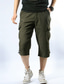 billiga Cargo-shorts-Herr Capri Cargo Shorts Cargo-shorts Shorts Capribyxor Ficka Slät Komfort Andningsfunktion Utomhus Dagligen Utekväll Mode Ledigt Svart Brun