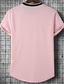 billige Casual T-skjorter for menn-Herre T skjorte Fargeblokk Crewneck Feriereise Ut på byen Kort Erme Trykt mønster Klær Mote Grunnleggende Fritid