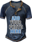 abordables personalizar-Camiseta henley personalizada para hombre, camiseta con estampado 3d, manga corta, ropa gráfica con botones, diseño informal básico, estilo único