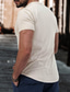 baratos camisas masculinas casuais-Homens camisa de linho Camisa casual camisa de verão Camisa Henley Preto Branco Vinho Manga Curta Tecido Decote V Verão Casual Diário Roupa