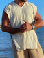 ieftine cămăși casual pentru bărbați-Bărbați Cămașă cămașă de in Cămașă de vară Cămașă de plajă Negru Kaki Manșon scurt Simplu În V Vară Casual Zilnic Îmbrăcăminte