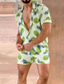 billige Herreskjortesæt-Herre Skjorte sæt Hawaii skjorte Ananas Grafiske tryk Aftæpning Gul Blå Grøn Gade Afslappet Kortærmet Trykt mønster Tøj Tropisk Mode Hawaiiansk Designer