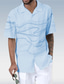 voordelige Overhemden met print voor heren-Voor heren Overhemd Grafische prints Lineair Strijkijzer Wit Blozend Roze blauw Straat Casual Korte mouw Button-omlaag Afdrukken Kleding Sport Modieus Streetwear Ontwerper
