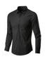 Недорогие Нарядные рубашки-мужская рубашка однотонный воротник на каждый день топы с длинными рукавами деловые белые черные розовые / осень / весна / классические рубашки