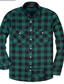 cheap Overshirts-Men&#039;s Shirt Overshirt Red Green Gray Long Sleeve Plaid Lapel Spring &amp;  Fall Outdoor Daily Clothing Apparel Pocket