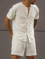 Χαμηλού Κόστους σετ ανδρικό πουκάμισο-Ανδρικά Πουκάμισο Σετ πουκαμίσου Πουκάμισο με κουμπιά Casual πουκάμισο Καλοκαιρινό πουκάμισο Μπεζ Κοντομάνικο Σκέτο Γιακάς Δρόμος Καθημερινά 2 τεμάχια Ρούχα Μοντέρνα Etnic Καθημερινό