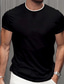 tanie Męskie koszulki casual-Męskie Podkoszulek Kolorowy blok Wycięcie pod szyją Urlop Wyjściowe Krótkie rękawy Nadruk Odzież Moda Podstawowy Codzienny