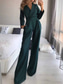 cheap Vacation Jumpsuit-Women&#039;s Jumpsuit for Special Occasions Pocket High Waist Solid Color V Neck Streetwear Office Work Regular Fit Long Sleeve Black White Wine S M L Summer